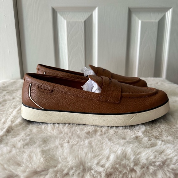 Cole Haan GrandPro Penny Loafer Sneakers Brown Leather Size 9 Madras Insole - Picture 4 of 7